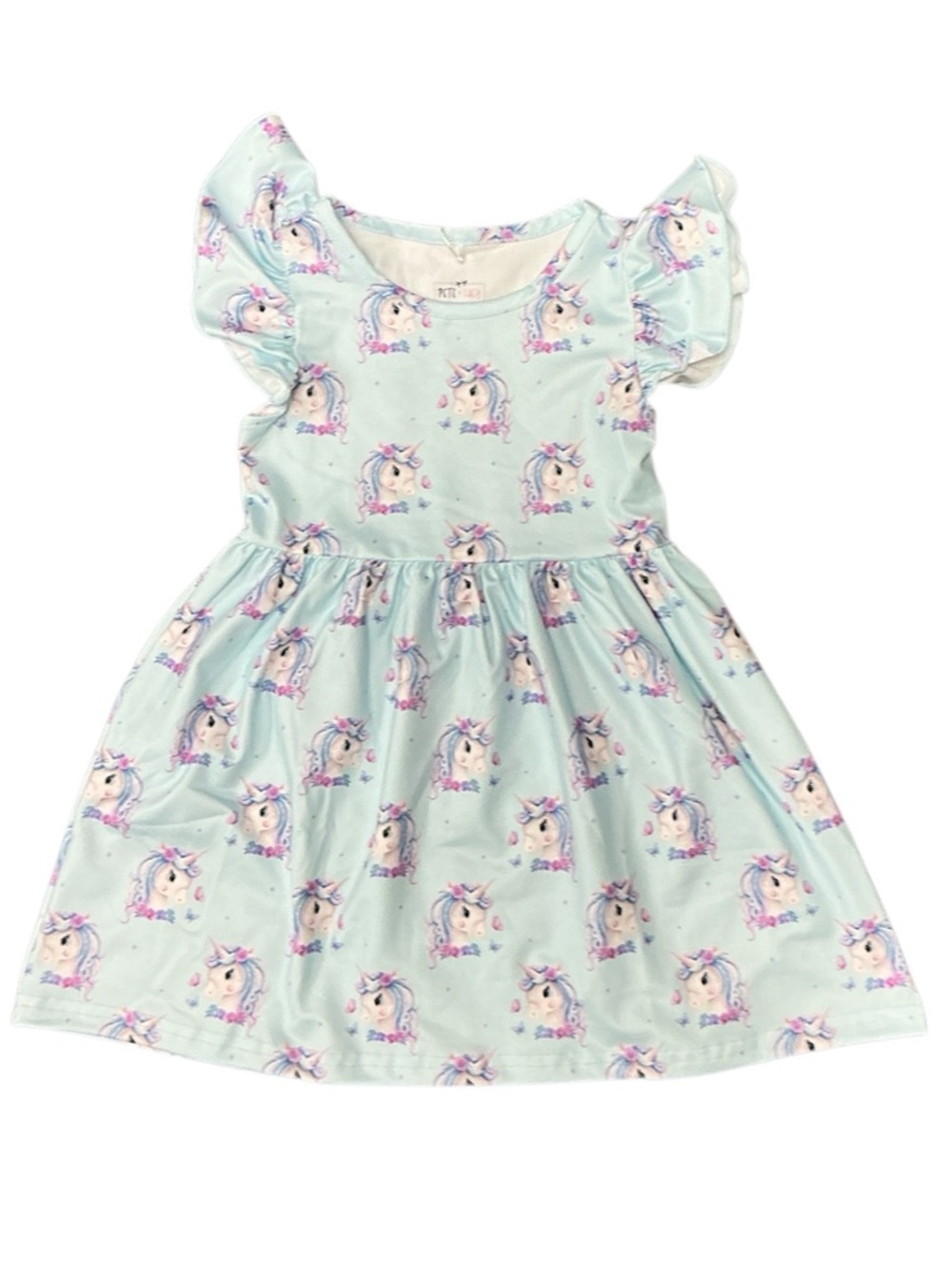 Pete + Lucy - NWT - Unicorn Wishes Pastel Blue Flutter Sleeve Dress